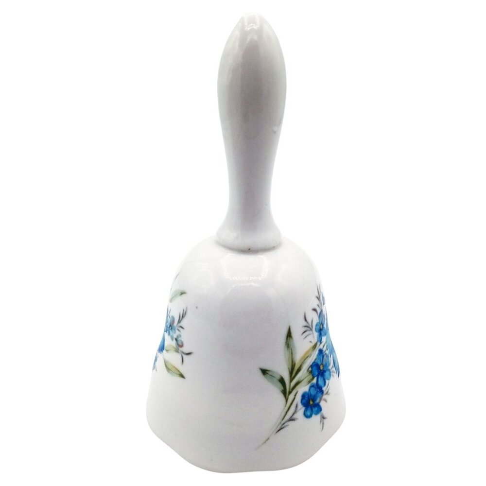 Porcelain Hand Bell Inarco E-4479 Blue Wildflowers Vintage 5 Inch 1970s - Picture 5 of 15